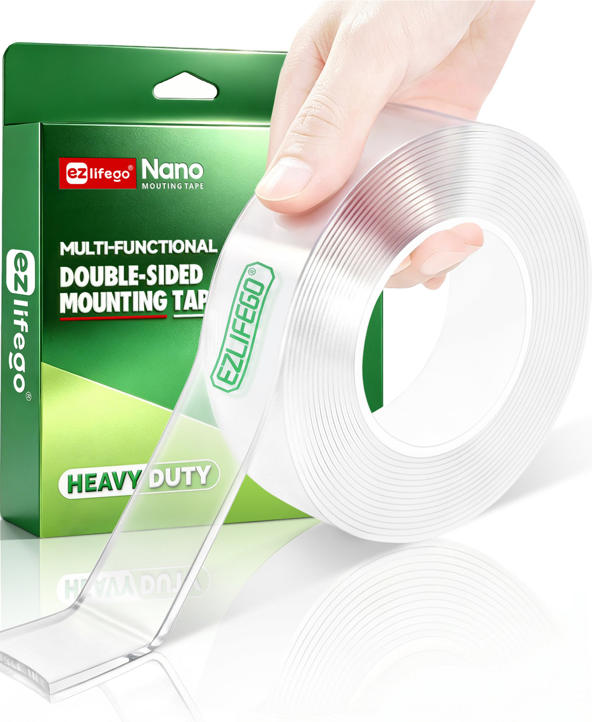EZlifego Doppelseitiges Klebeband Extrem Stark (Extragroß 5 m), Nano Klebeband für Wanddekoration, Klebestreifen zum Aufhängen von Bildern, Posterband
